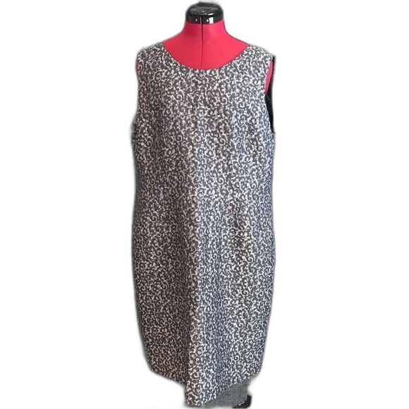 Jones Studio Separates Dress  Plus Women Size 16 Grey Scroll Pattern Sleeveless - Picture 8 of 9
